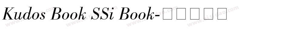 Kudos Book SSi Book字体转换